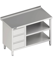 Arbeitstisch mit Zwischenboden 2100x600x850 3xSchubladen LX