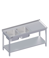 Wastafelmeubel met tussenplank 2600x600x850 2xwastafel LX...