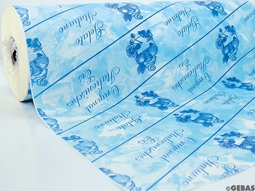 Papier en rouleau structure Spattolato bleu