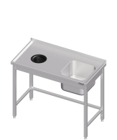 Lavello foro di scarico 1700x700x850 1xlavabo RX AFK