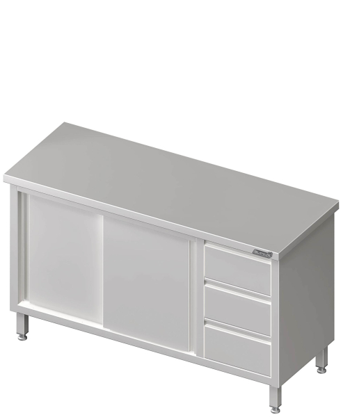 Werkkast met schuifdeuren 1700x600x850 3xladen RX