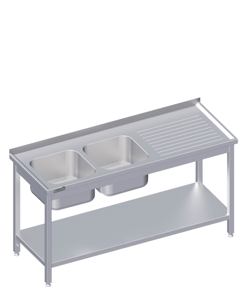 Sink unit with intermediate shelf 1000x700x850 2xbasin AFK