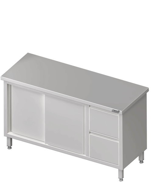 Werkkast met schuifdeuren 1400x600x850 2xladen RX