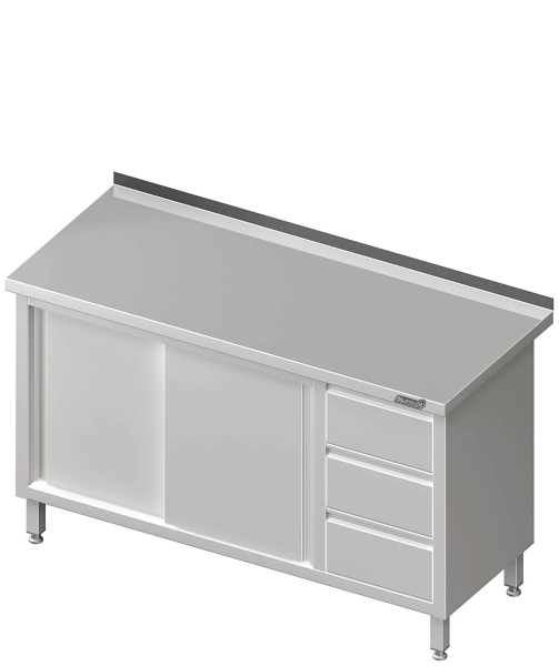 Armoire de travail avec portes coulissantes 1200x600x850 3xtiroirs RX