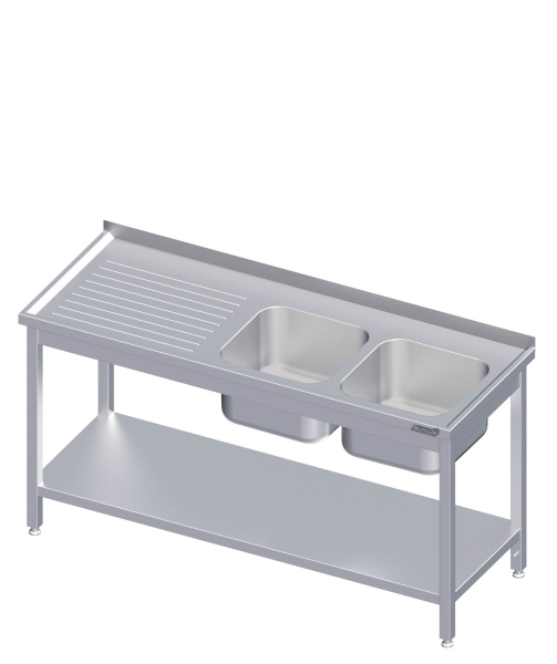 Spültisch mit Zwischenboden 1700x600x850 2xBecken RX AFK