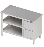 Tavolo da lavoro con ripiano intermedio 1700x600x850...