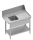 Toevoertafel met tussenblad 1x wasbak 1100x750x880 RX AFK B