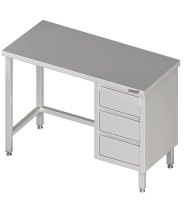 Worktable 2600x600x850 3xdrawers RX