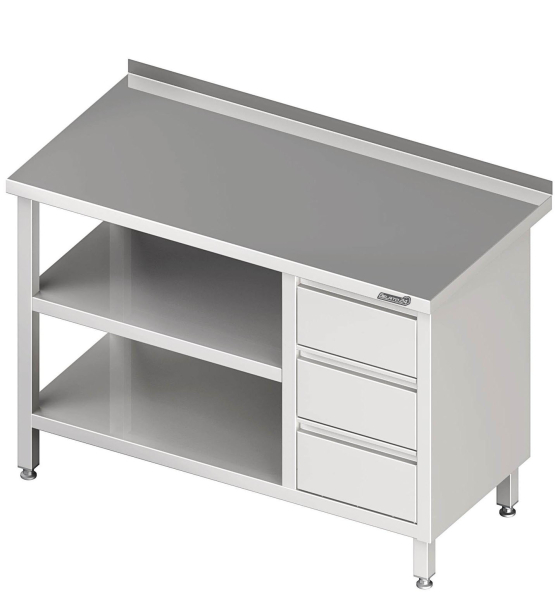 Worktable with intermediate shelf 1000x700x850 3xdrawers RX