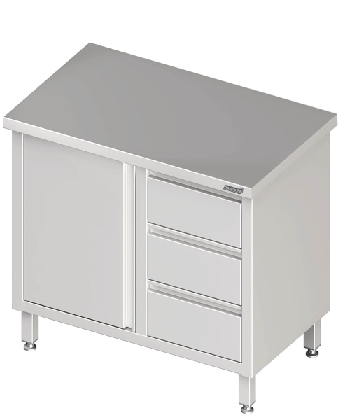 Armadio da lavoro con porta a battente 1300x700x850 3xcassetti RX