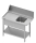 Mesa de alimentação com prateleira intermédia 1x lavatório 900x750x880 LX AFK Bl