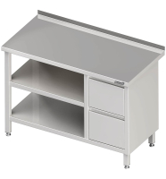 Arbeitstisch mit Zwischenboden 800x700x850 2xSchubladen RX A