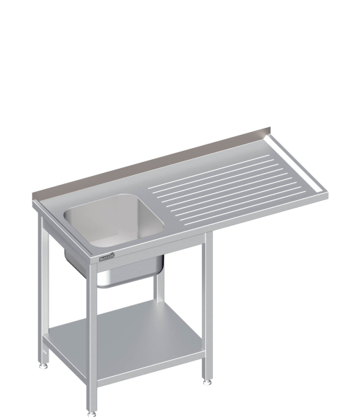 Lavello con ripiano intermedio Sporgenza 1700x600x900 1xlavabo