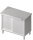 Work cabinet with sliding doors 1200x700x850