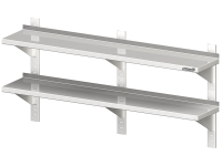 Wall shelf 2-fold wall rails 1800x400x660 height-adjustable