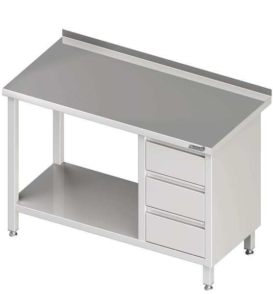 Arbeitstisch mit Zwischenboden 1900x600x850 3xSchubladen RX