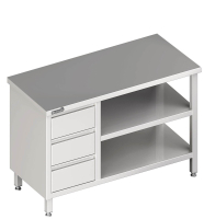 Arbeitstisch mit Zwischenboden 2100x600x850 3xSchubladen LX