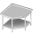 Mesa de trabajo esquinera con estante intermedio 600x600x850 AFK