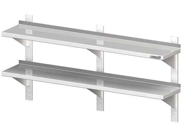 Wall shelf 2-fold wall rails 1800x300x660 height-adjustable