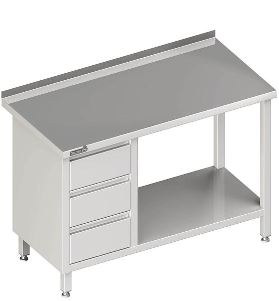 Tavolo da lavoro con ripiano intermedio 2700x600x850 3xcassetti LX